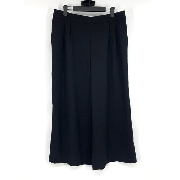 J.Crew 365 Pants Black Pull On Wide Leg Cropped Crepe - Picture 2 of 9